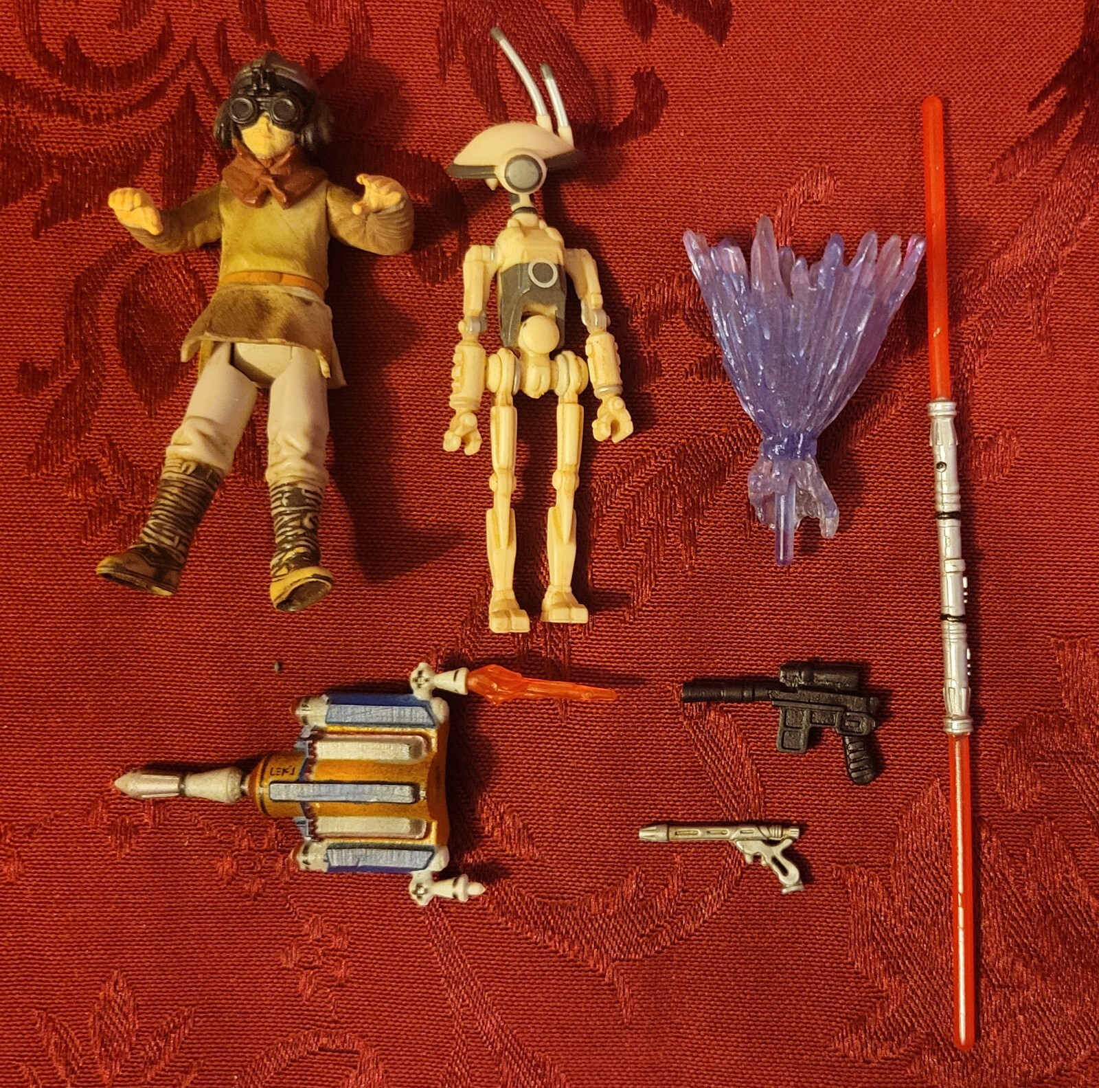 Kenner Star Wars Accessory Lot with Pod Racer Anakin and Pit Droid