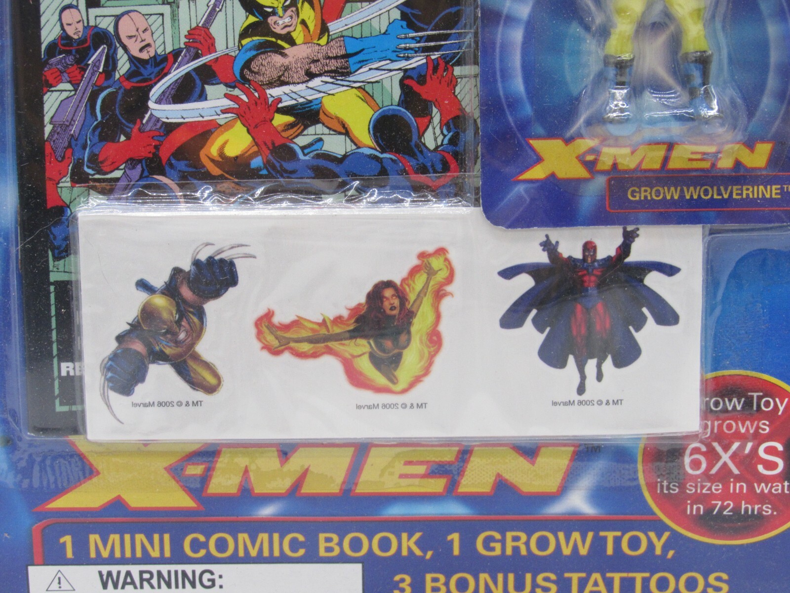 Marvel X-Men Collector’s Edition Mini Comic Book Wolverine Grow Toy Tattoos