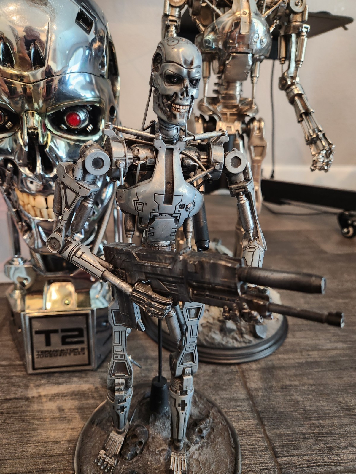 PROTOTYPE AOSHIMA T2 ENDOSKELETON DIE CAST STATUE 1/6 W CERTIFICATE + SIDESHOW B