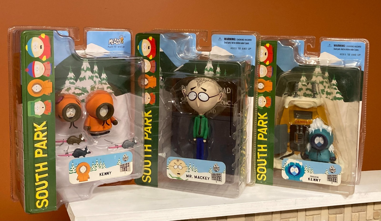 South Park Mezco Figure Lot Sealed Frozen Kenny Mr. Mackey Kenny Series 1 3