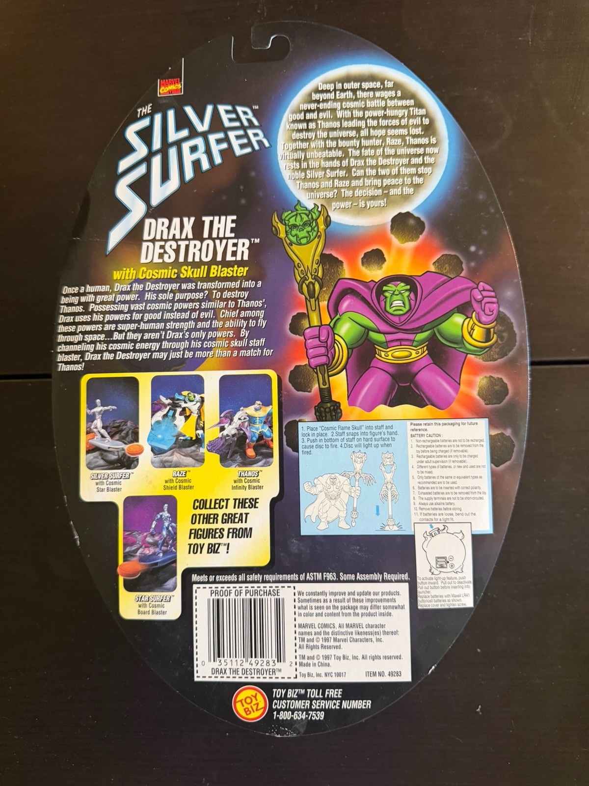 1997 ToyBiz Silver Surfer Cosmic Power Blasters Set Complete Thanos Raze Drax