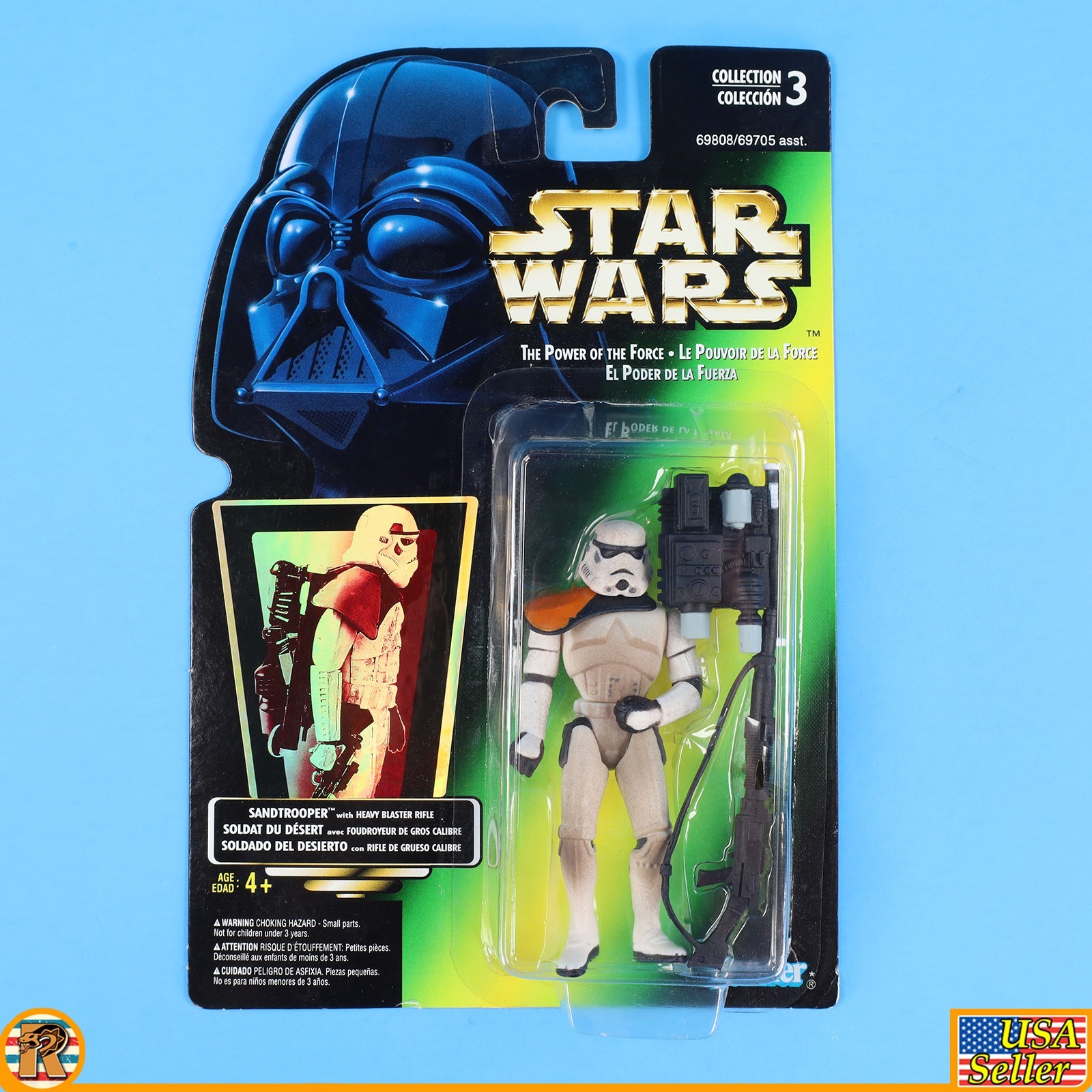Star Wars – Sandtrooper (Canada Tri Lingual) – POTF Green – MOC – [F-PTFG-24]