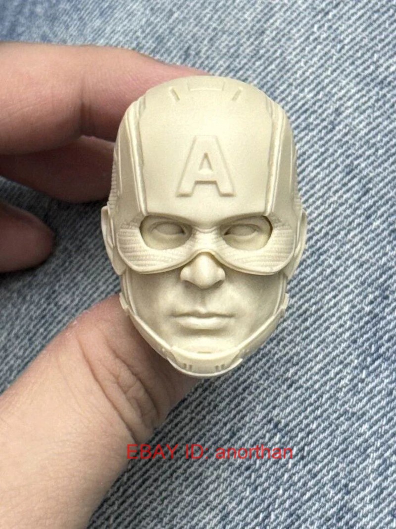Captain America Chris Evans 1/6 Action Figure Unpainted Helmet Head Sculpt Stock