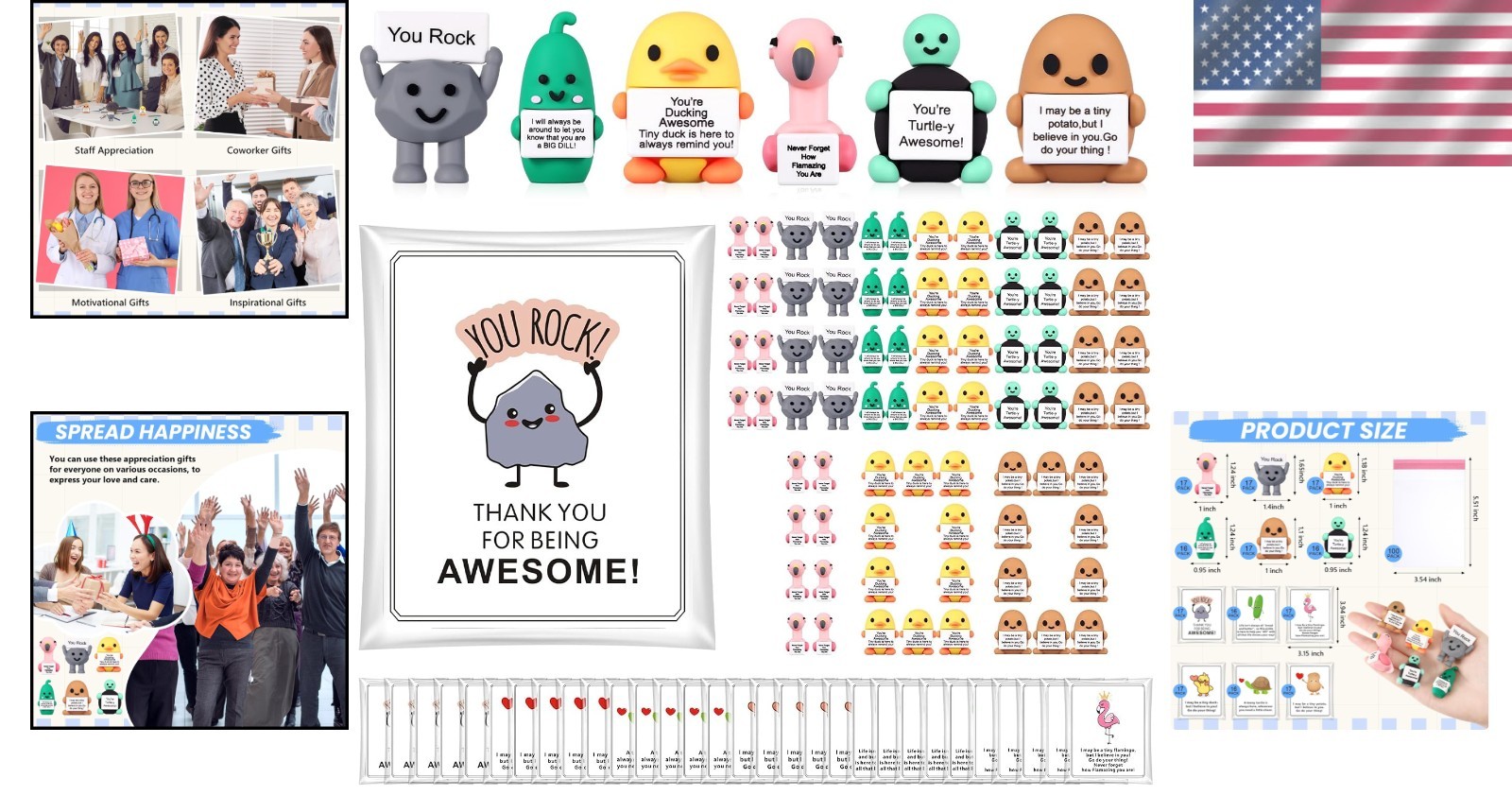 100 Mini Figures Gift Set with Positive Cards & Bags
