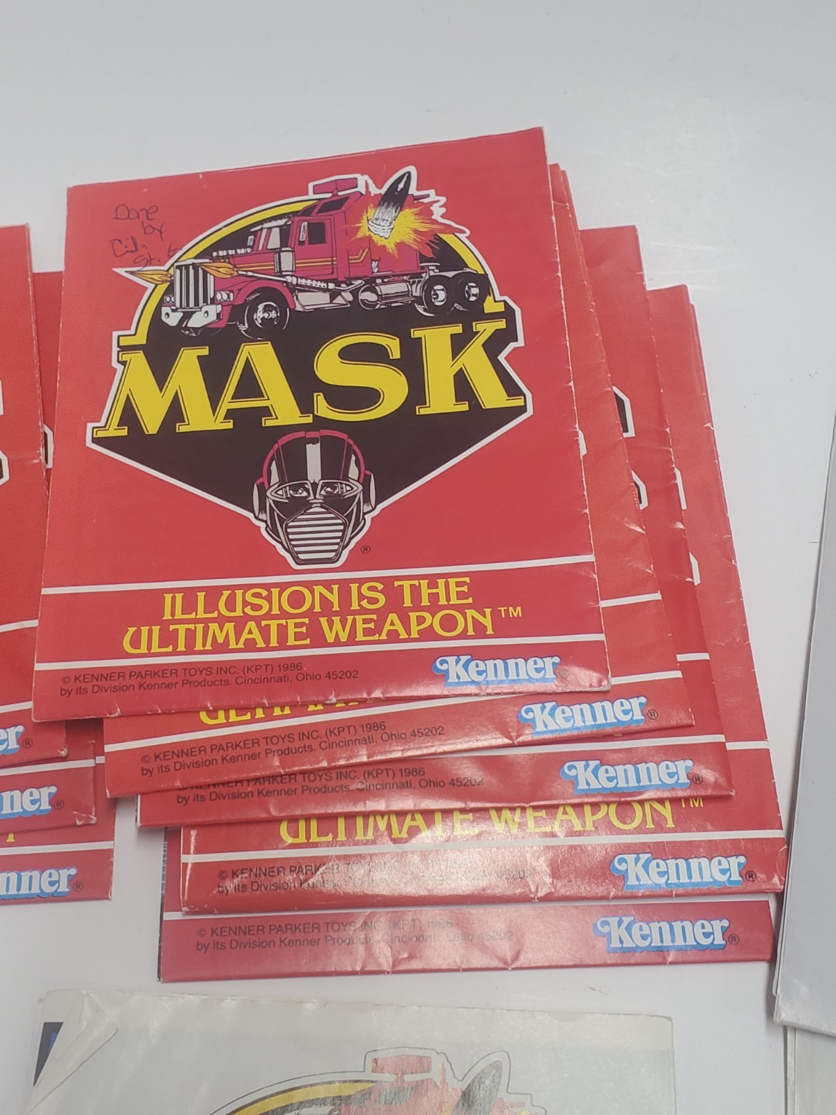 M.A.S.K. 1980s Kenner Mask Insert Poster Calendar Comic Book Lot Vintage Red