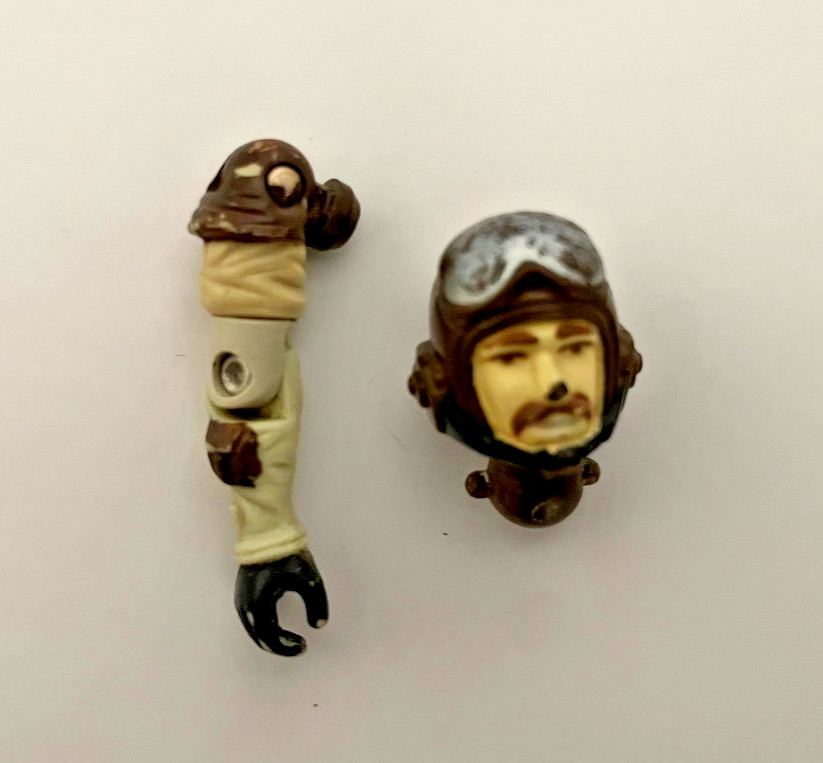 1986 Gi Joe ARAH Slip-Stream Head and Right Arm Body Parts