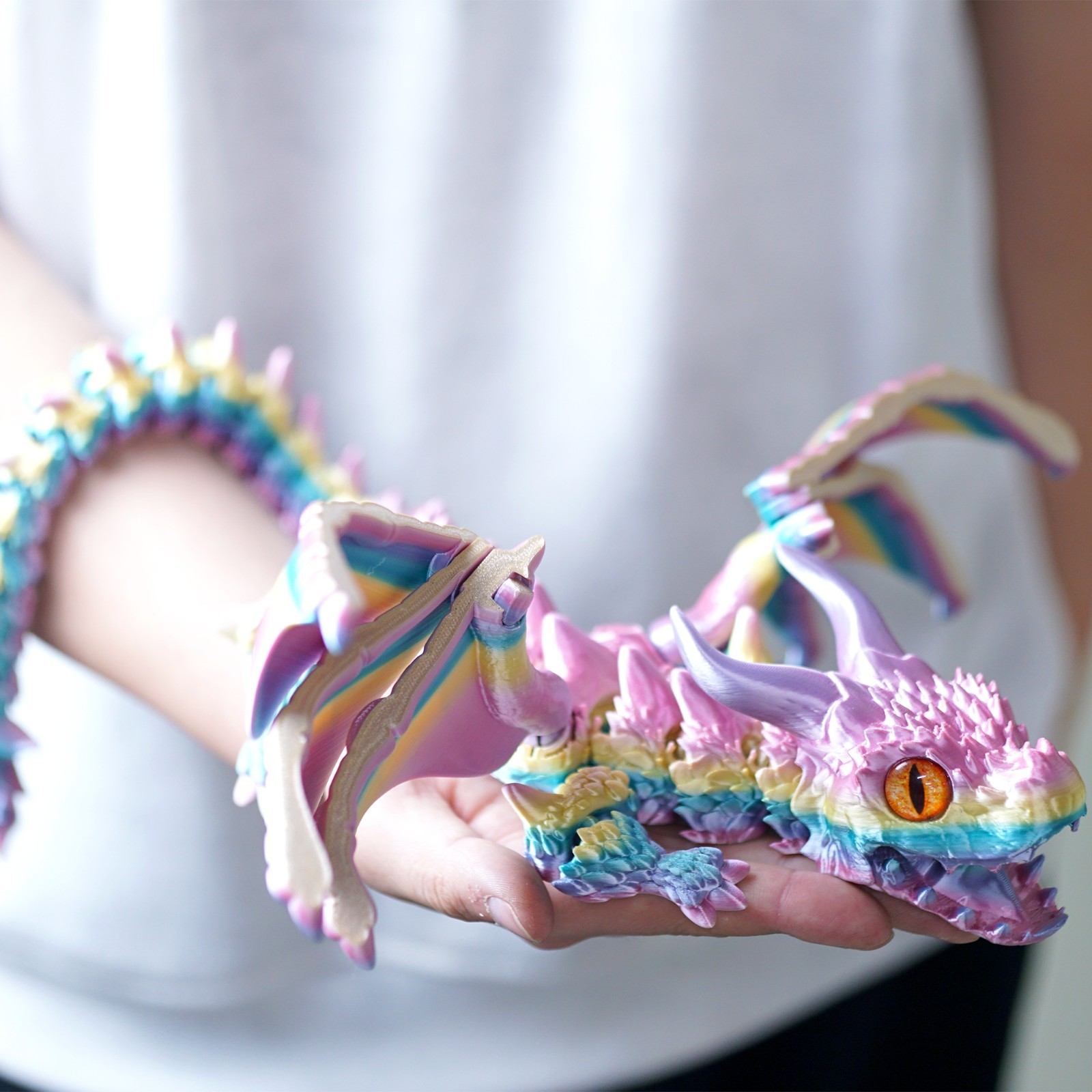 22inch 3D Printed Flying Dragon Model,Articulated Animals figure,Toys Home Decor