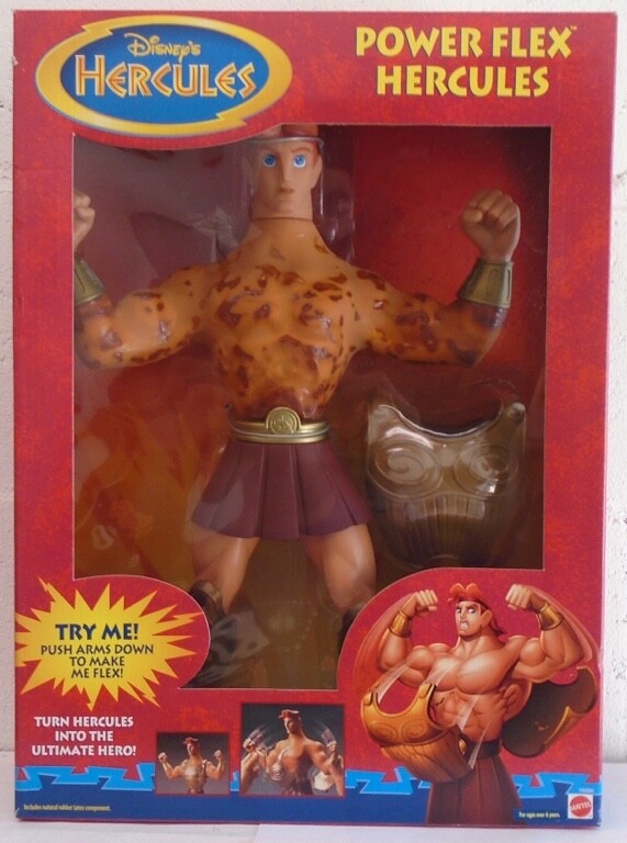Disney’s Hercules 15&Prime; Power Flex Hercules Pop Armor Mattel Animated Movie READ