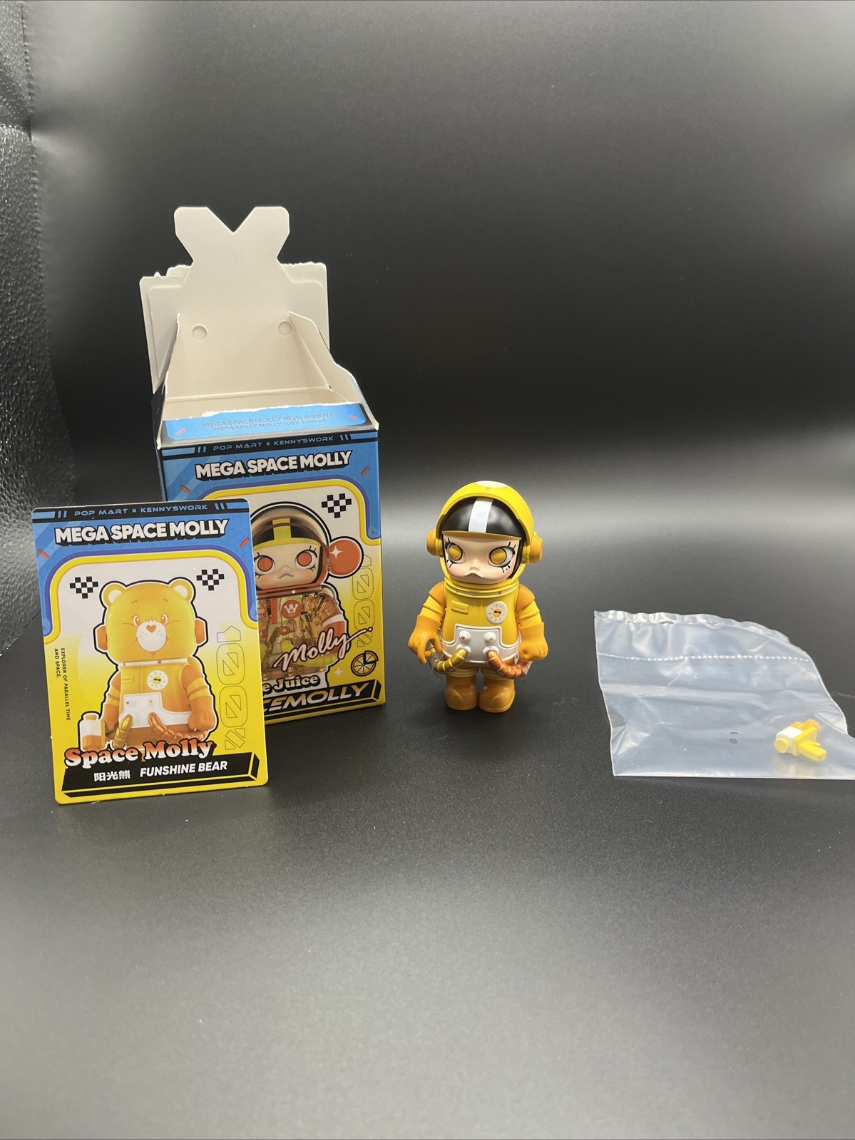 POP MART Mega Space Molly 100% Funshine Bear Figure Authentic Blind Box Open Box