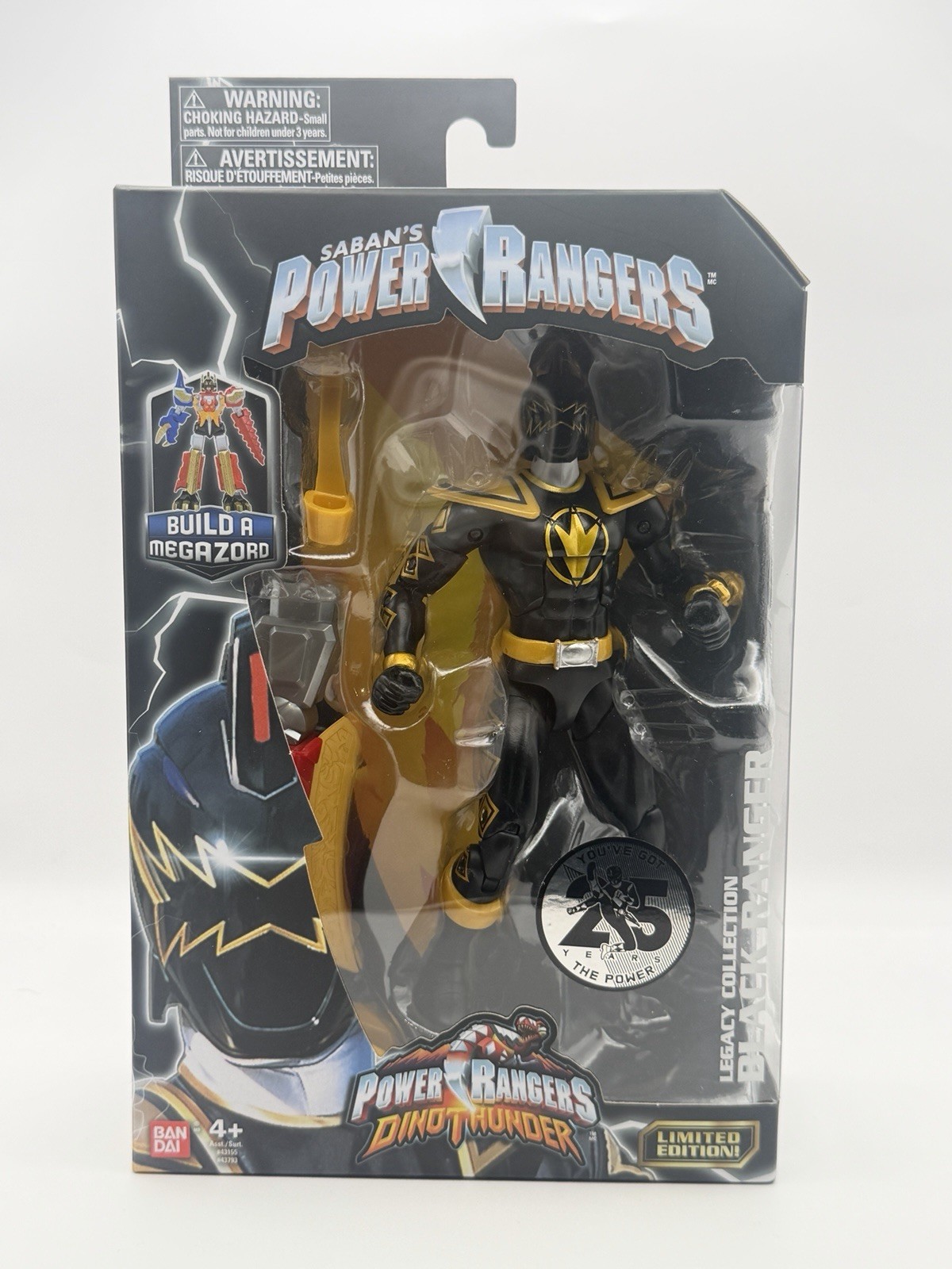 Power Rangers Dino Thunder Legacy Collection BLACK Ranger NIB 6” Figure