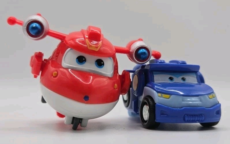 Lot of 2 Super Wings – Transforming Paul Toy Figure, Plane, Bot,