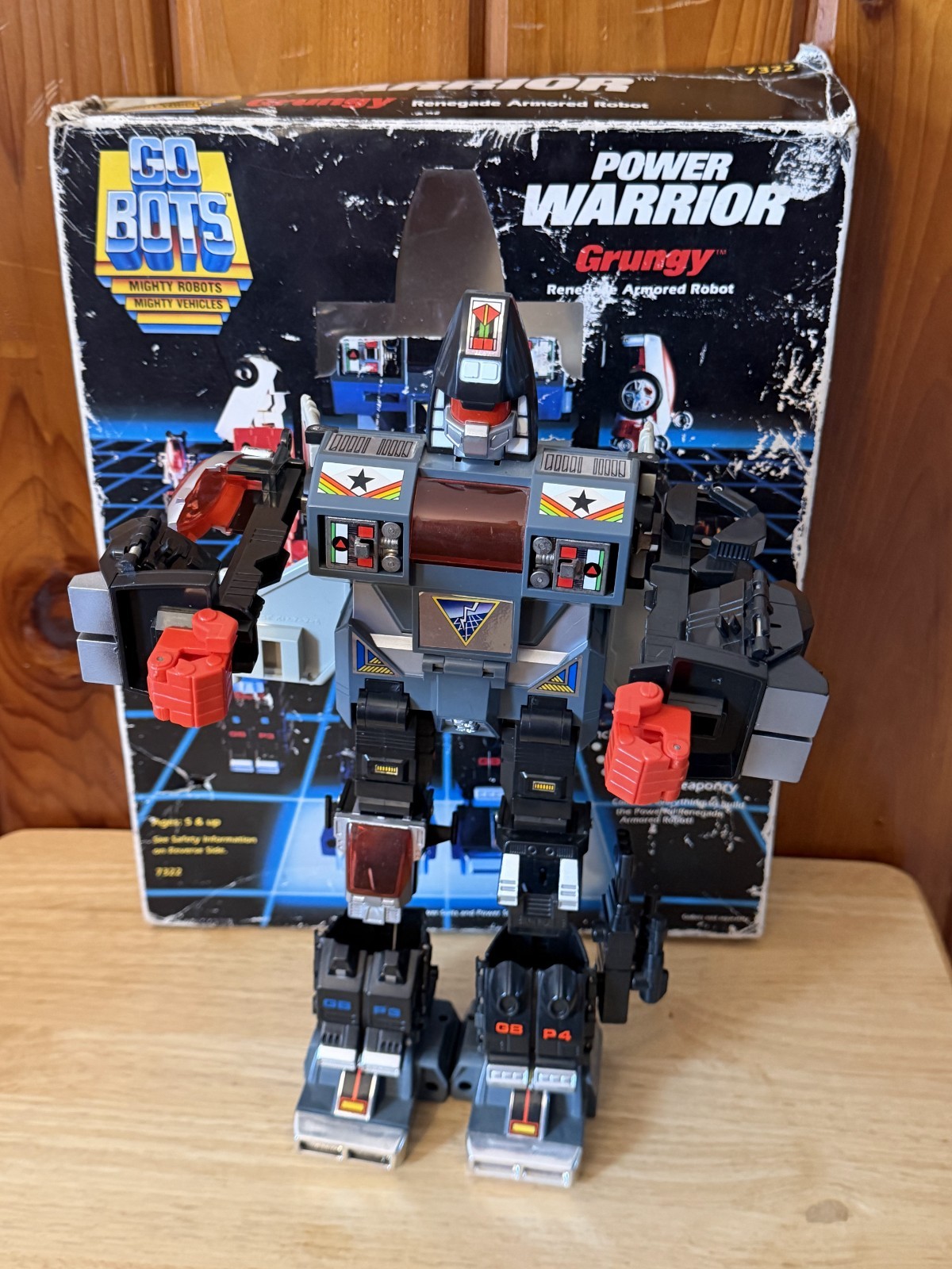 GoBots Power Warrior Grungy 1985 Renegade Armored Robot Tonka Vintage w box #1