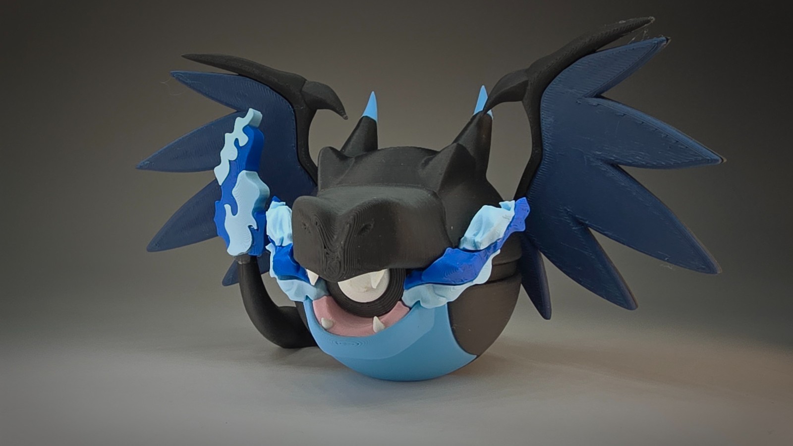 Mega Charizard X | Themed 3D Printed Pokeball | #0006 Charizard