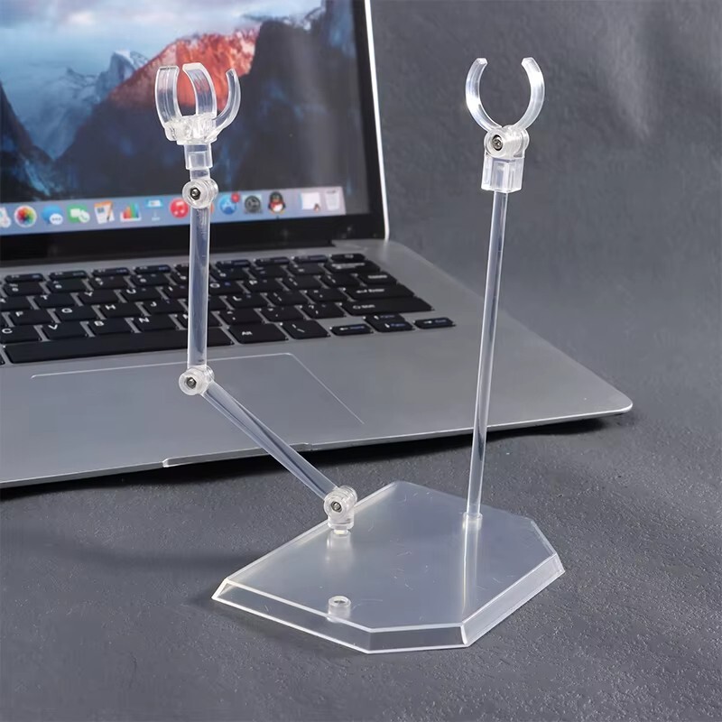 Clear Adjustable Action Figure Display Stand Bracket Base (1/144 Scale)