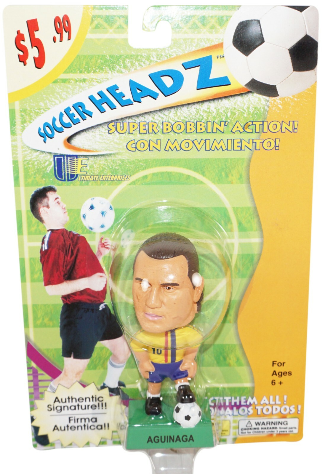 Vintage Alex Aguinaga 4&Prime; Bobble Toy Figure – Ecuador Futbol Soccer Head 2002
