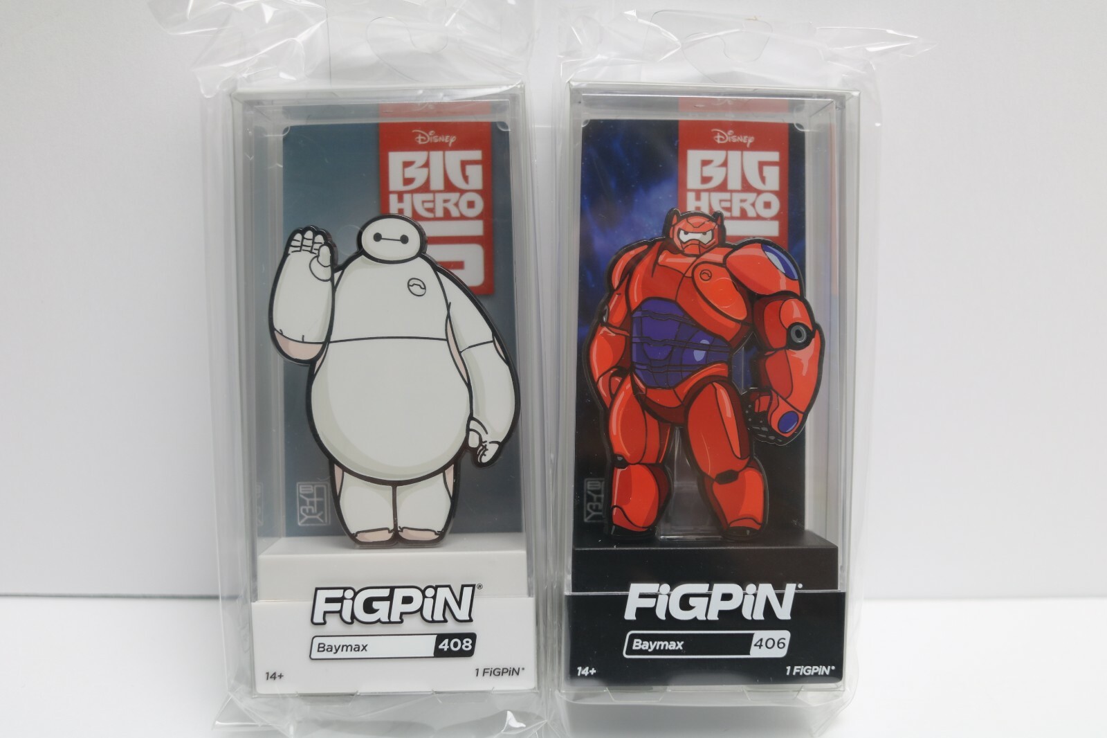 Baymax Figpin: White 408 & Red 406 – Sold Together & BRAND NEW –