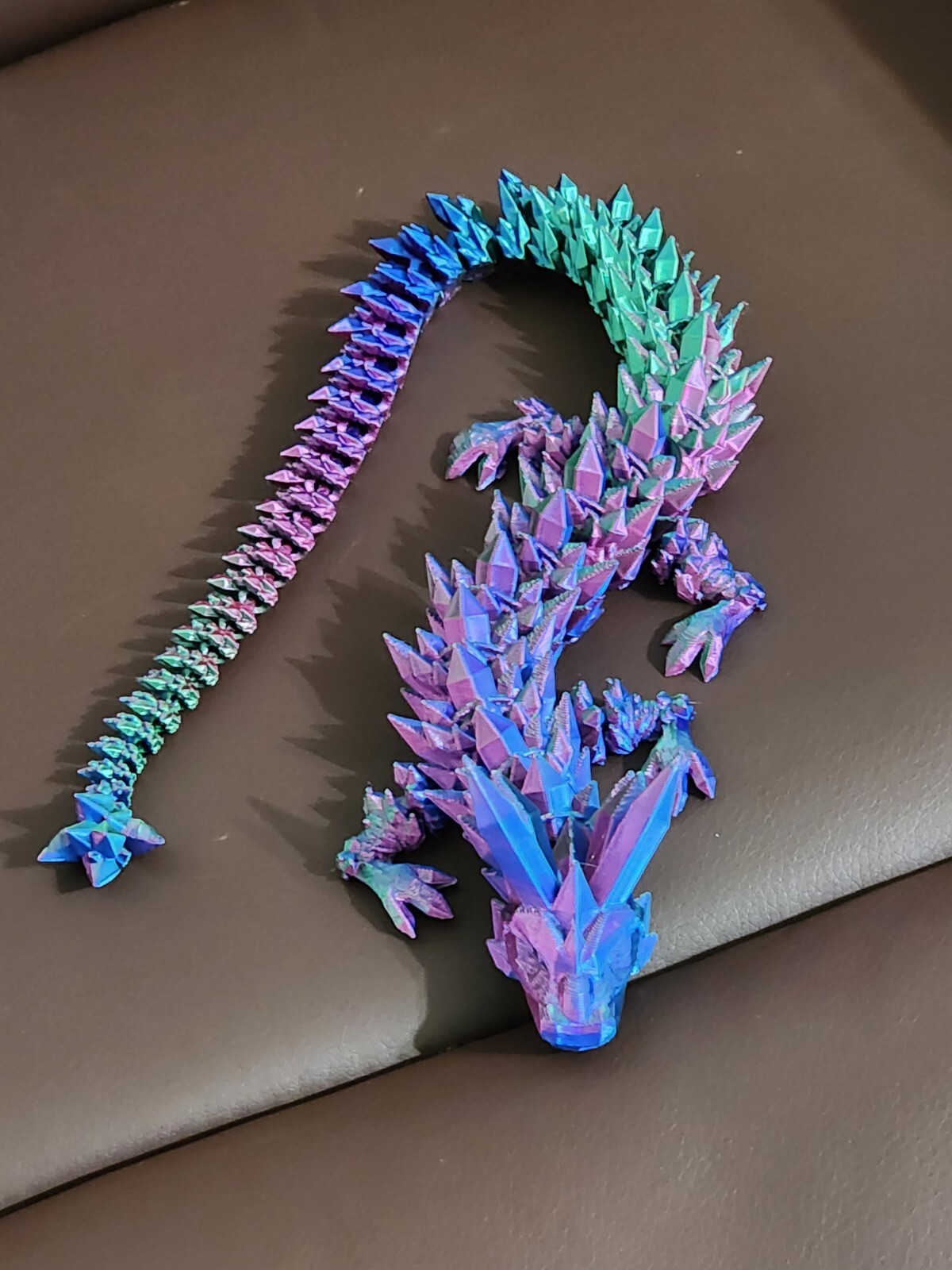 Crystal Dragon 3D Printed Articulated Fidget Toy Tik Tok tri colored