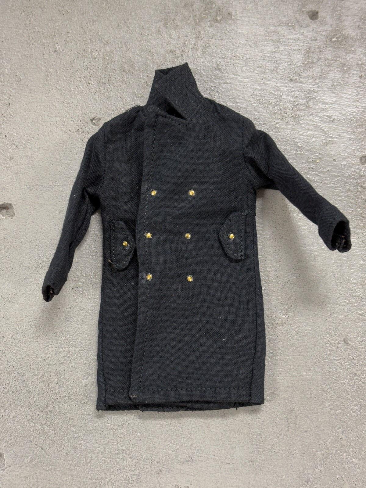PB-PECT-BK: 1/12 Black Wired Pea Coat for 6&Prime; muscular body action figure