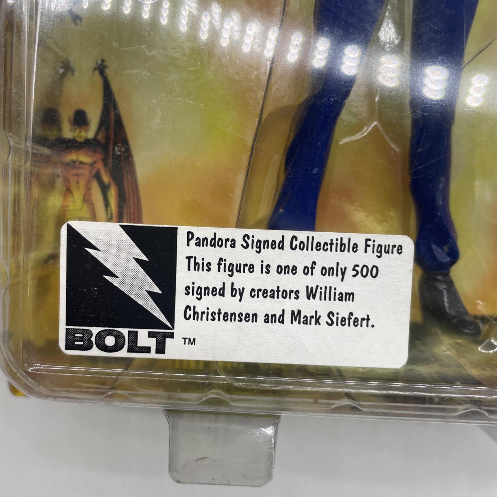 Bolt Entertainment Pandora 7&Prime; Action Figure 1997 Blue Costume LE 500 Signed!