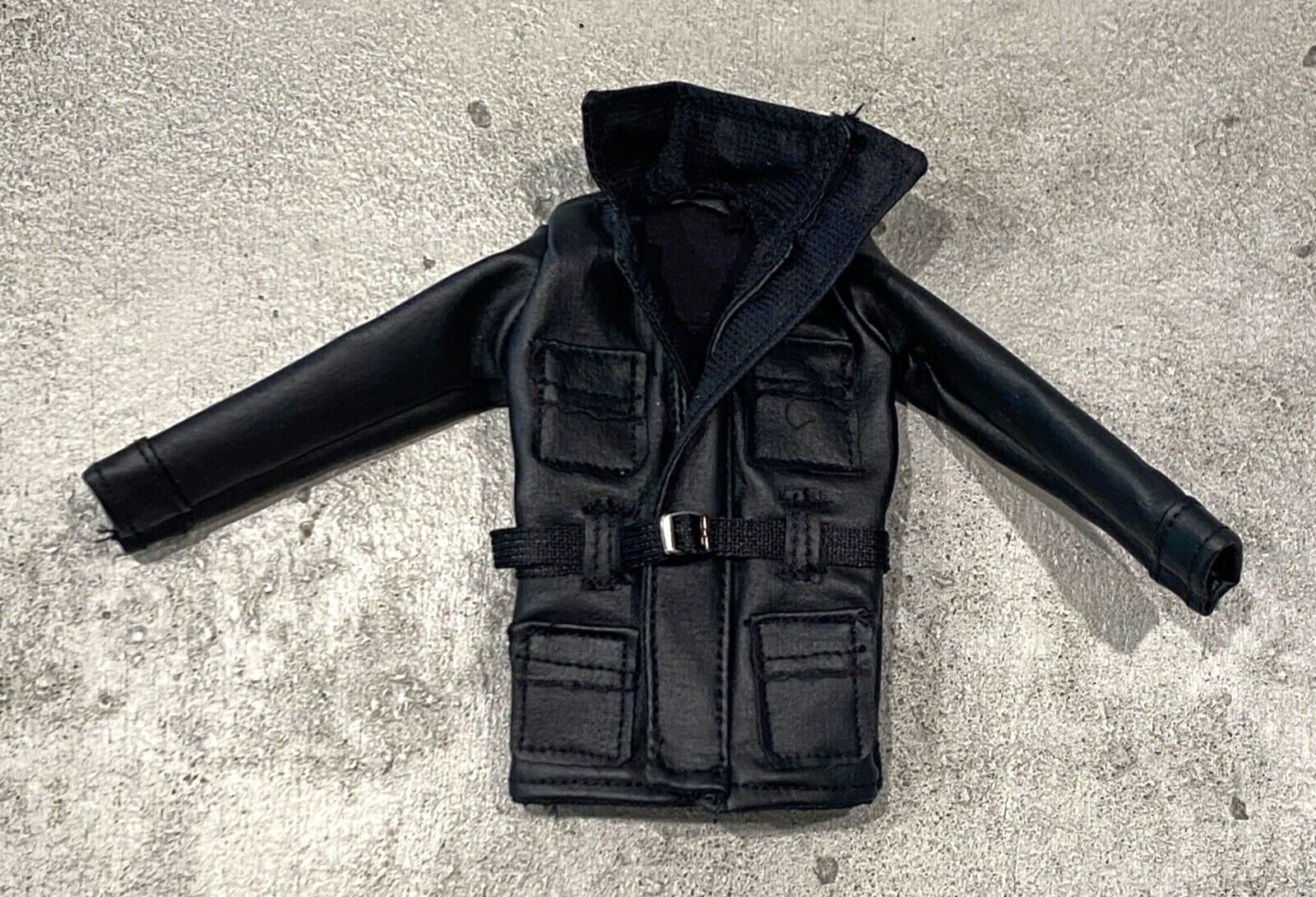 PB-MF-BANE-JKT: Black Faux Leather Trialmaster Jacket for McFarlane TDKR Bane