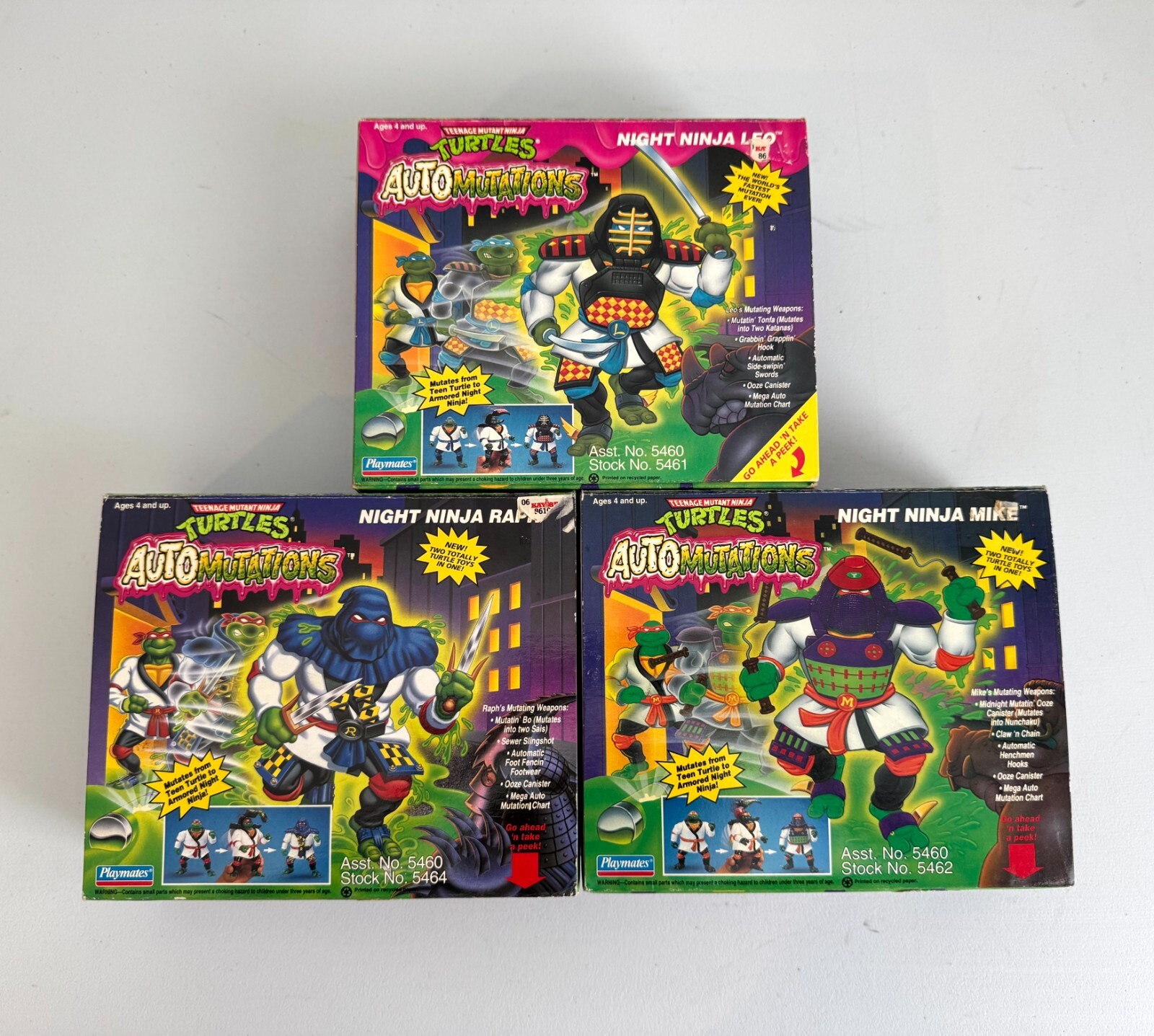 TMNT Teenage Mutant Ninja Turtles AutoMutations Night Ninja LOT OF 3 New Sealed
