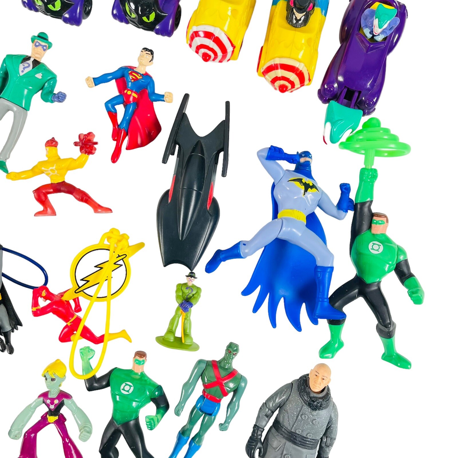 DC Comics Toy Lot of 50 Mixed Action Figures Batman Superman PVC Fast Food VTG B