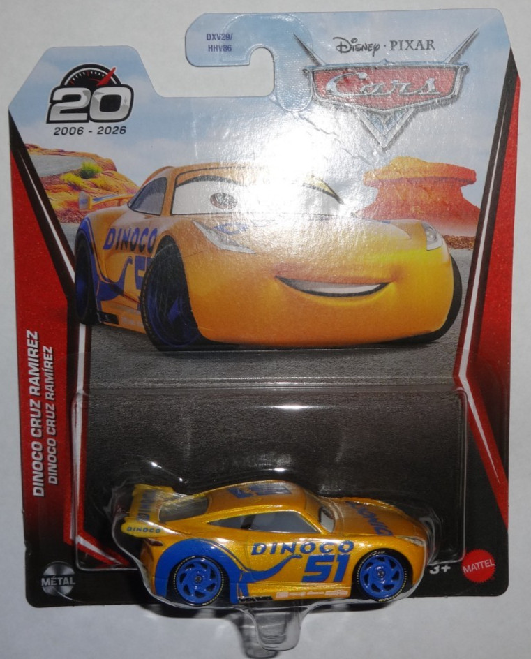 2026 Disney Pixar Cars 20th Anniversary Dinoco Cruz Ramirez MOC Crease on Card