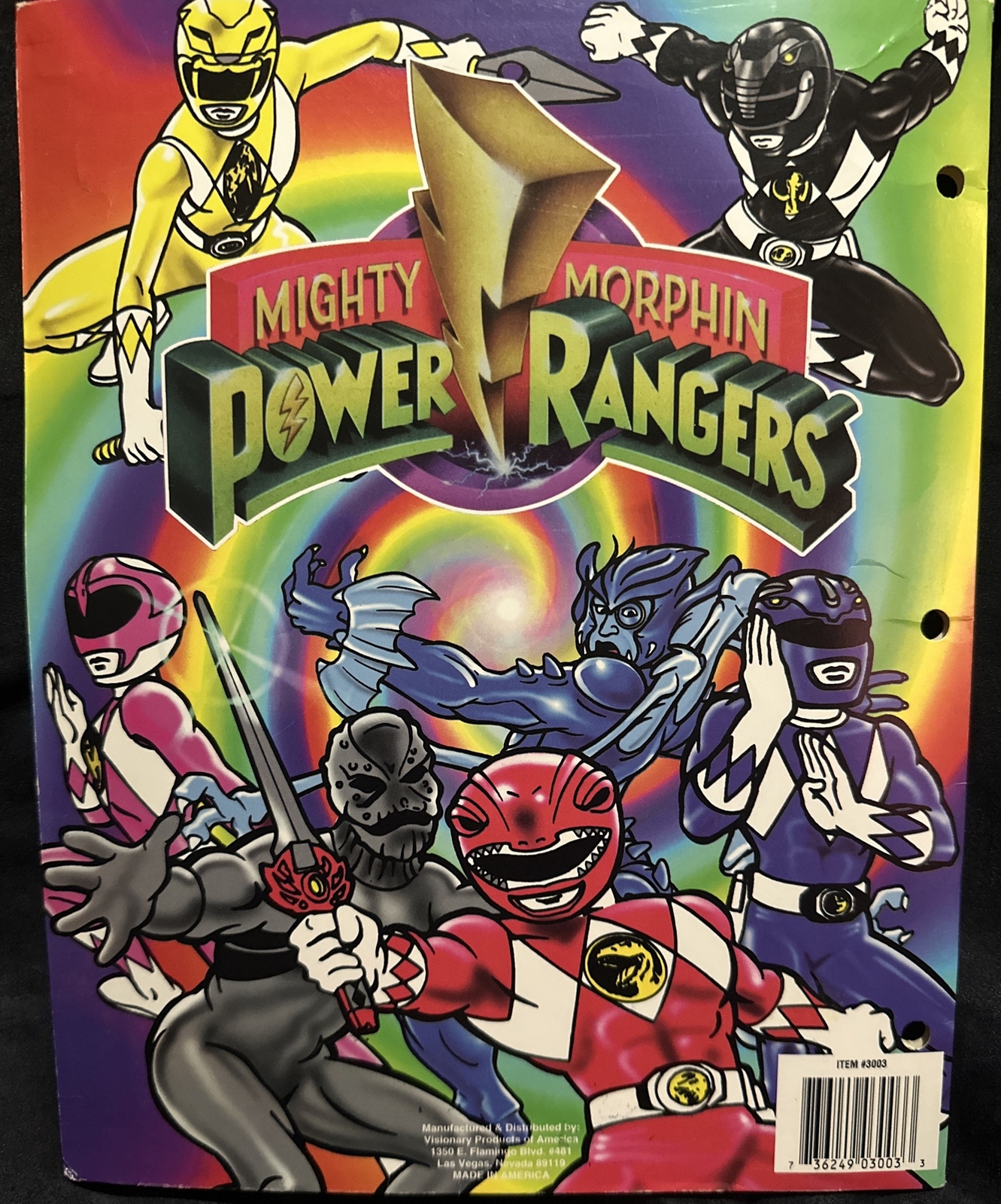 Mighty Morphin Power Ranger 3 Ring Binder Vintage 1993 Back to School Saban