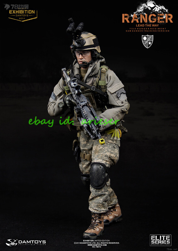 Damtoys 1/6 78010 Us Army 75th Ranger Regiment Saw Gunner Training Ver. Action