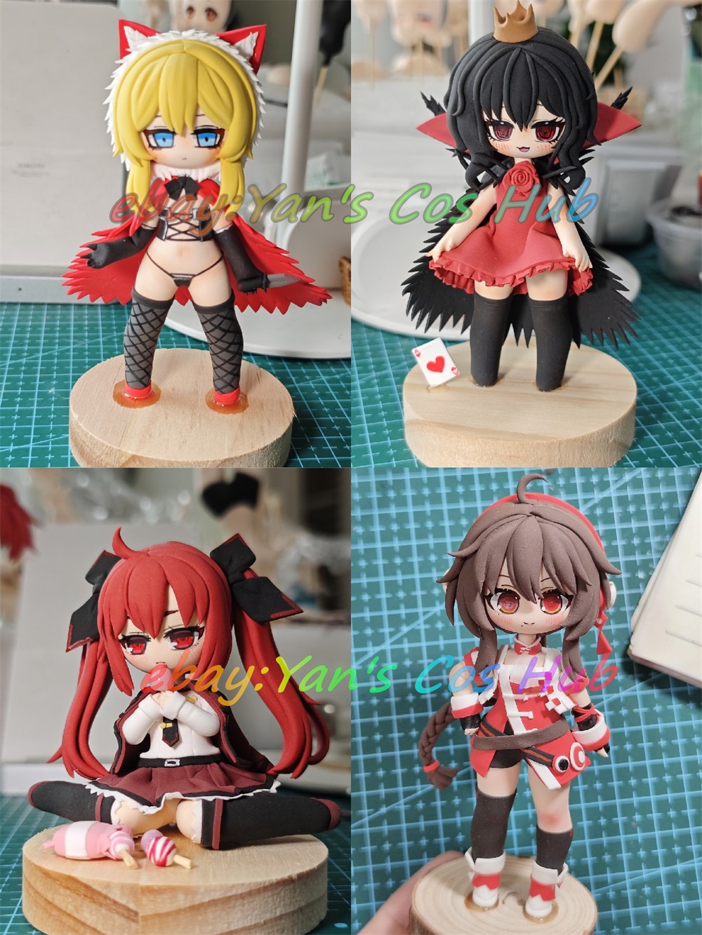 Custom Female Anime Character Clay Model Handmade Based On Provided Image