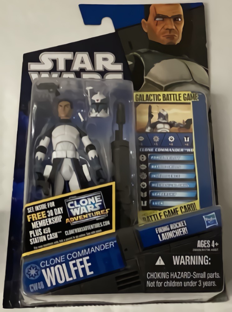 Hasbro Star Wars Clone Wars Clone Commander Wolffe 3 3/4&Prime; Figure #CW48 Sealed