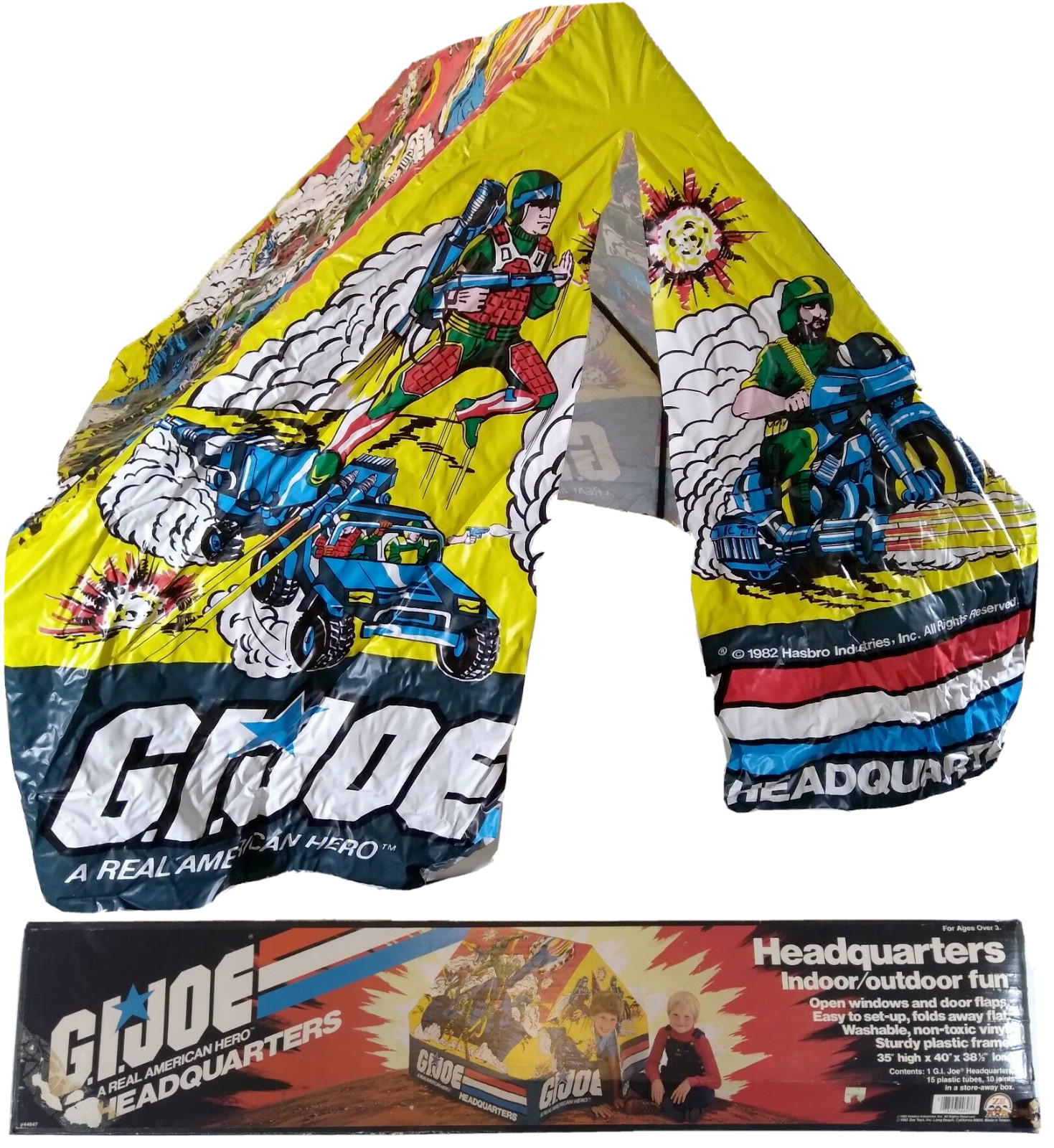 1982 GI Joe Headquarters Tent Indoor/Outdoor Fun Kids COMPLETE w/ Original Box
