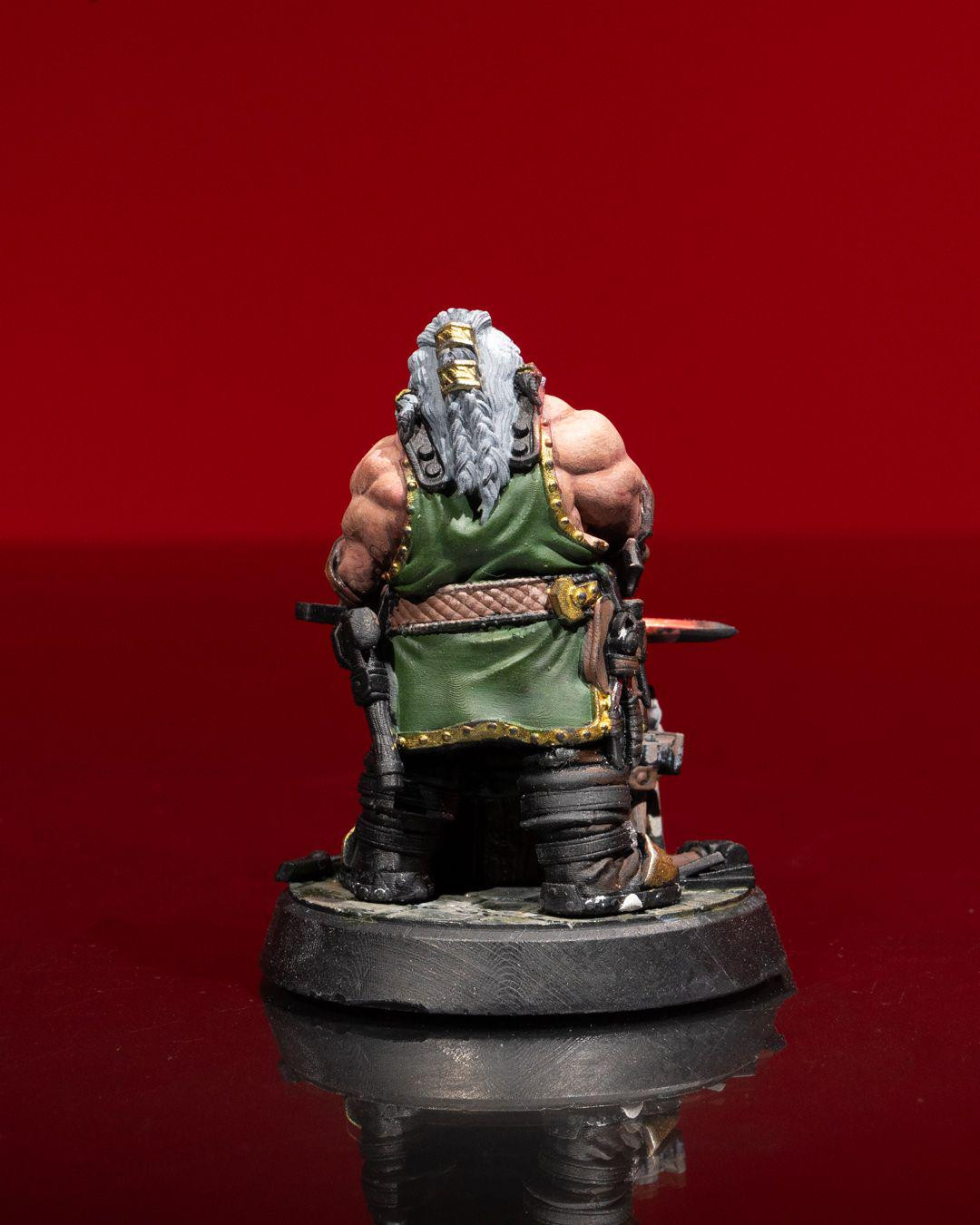 Dwarf Blacksmith Miniature, Resin Figure, Perfect for Tabletop RPGs