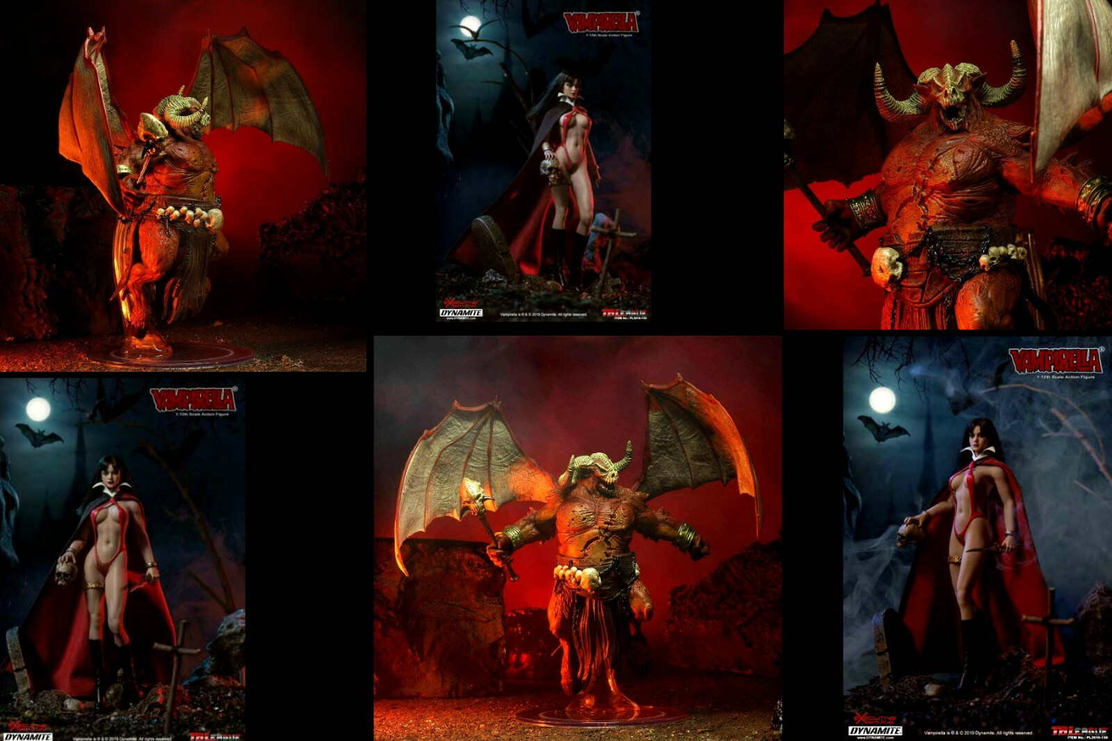 TBL VAMPIRELLA AND THE DEMON Vampire Horror 1/12 Scale ~2 FIGURE LOT / $75 OFF