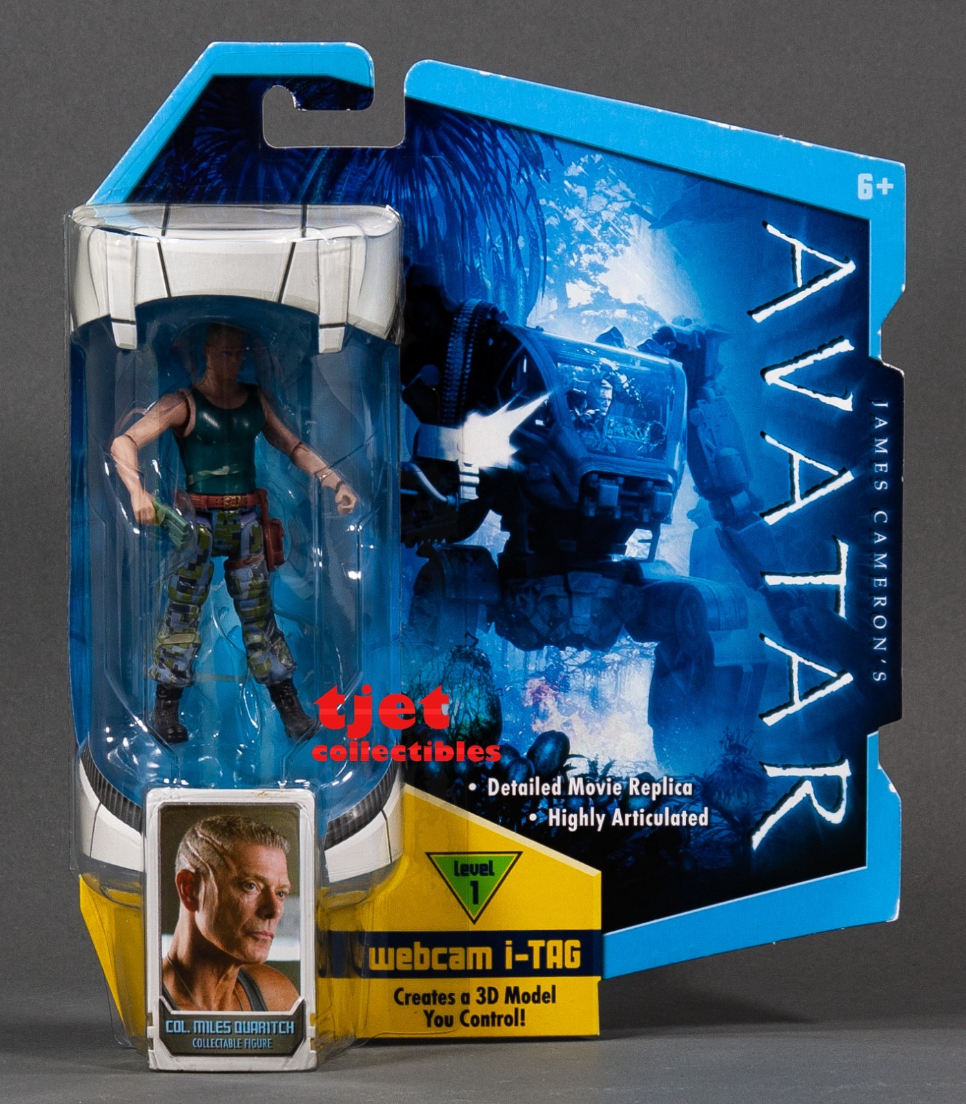 Avatar webcam i-TAG Col Miles Quaritch 3.75&Prime; Action Figure 2009 Mattel New