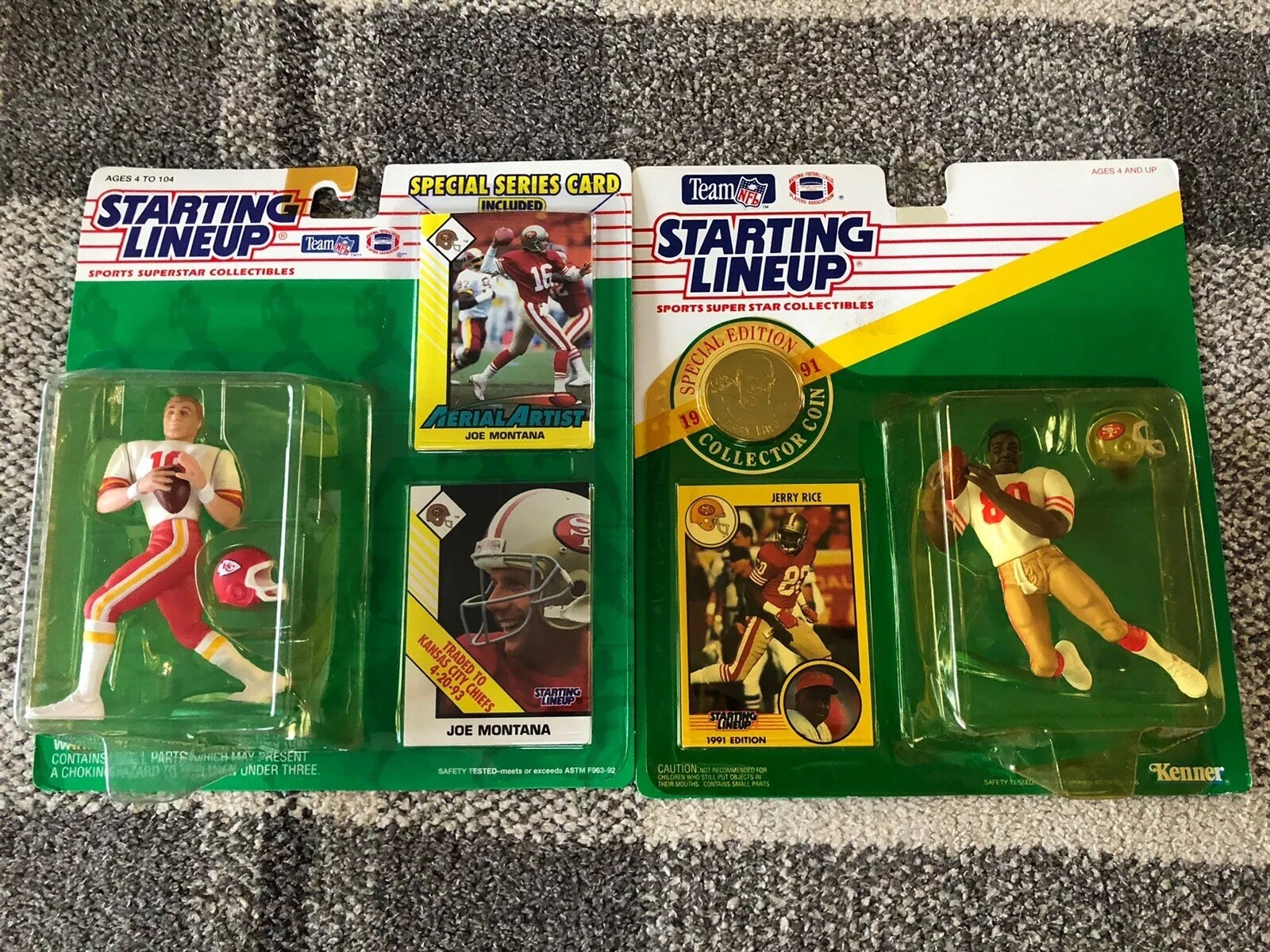 SLU JOE MONTANA JERRY RICE 2 Pcs 49ers 91 93 Nice Cards For Grading
