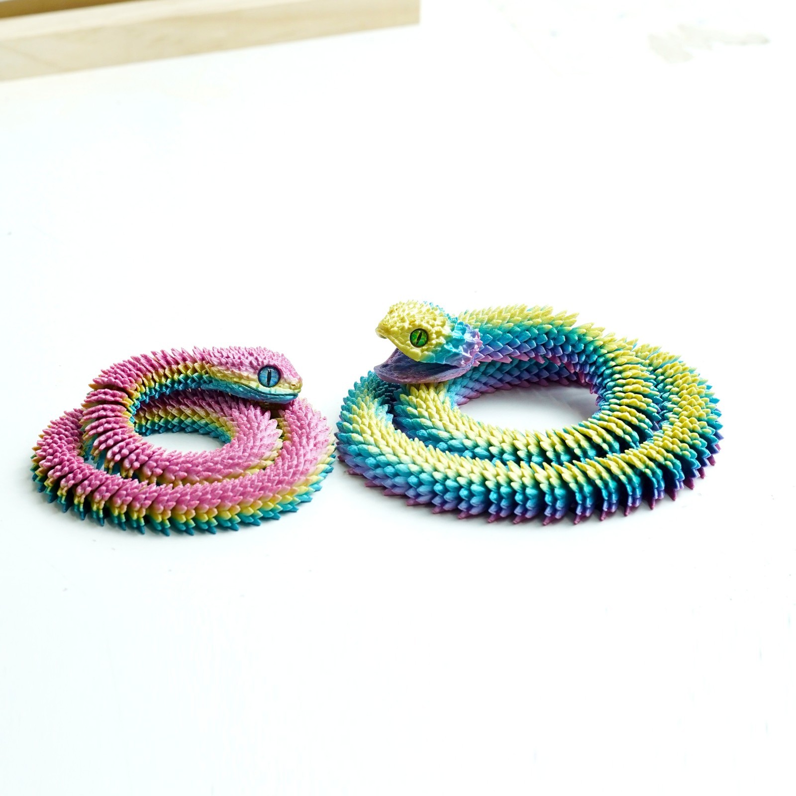 2PCS 3D Printed Snake Model,Articulated Animals figure,Fidget Toys Home Decor
