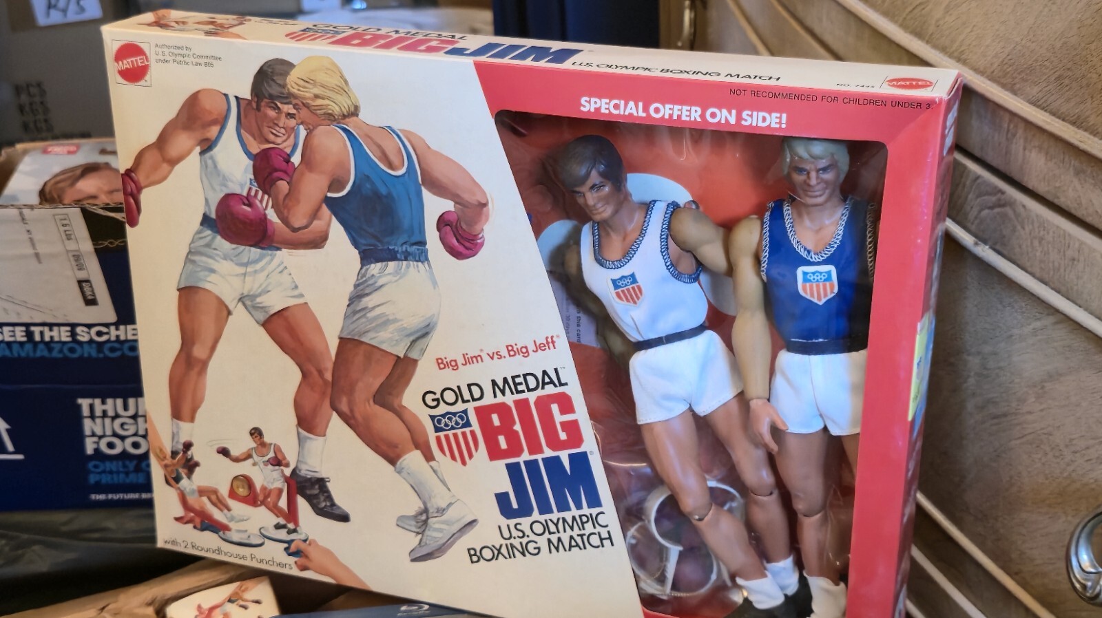 Vintage Mattel Big Jim And Jush US Gold Metal Olympics 2 PACK RARE FACTORY SEAL