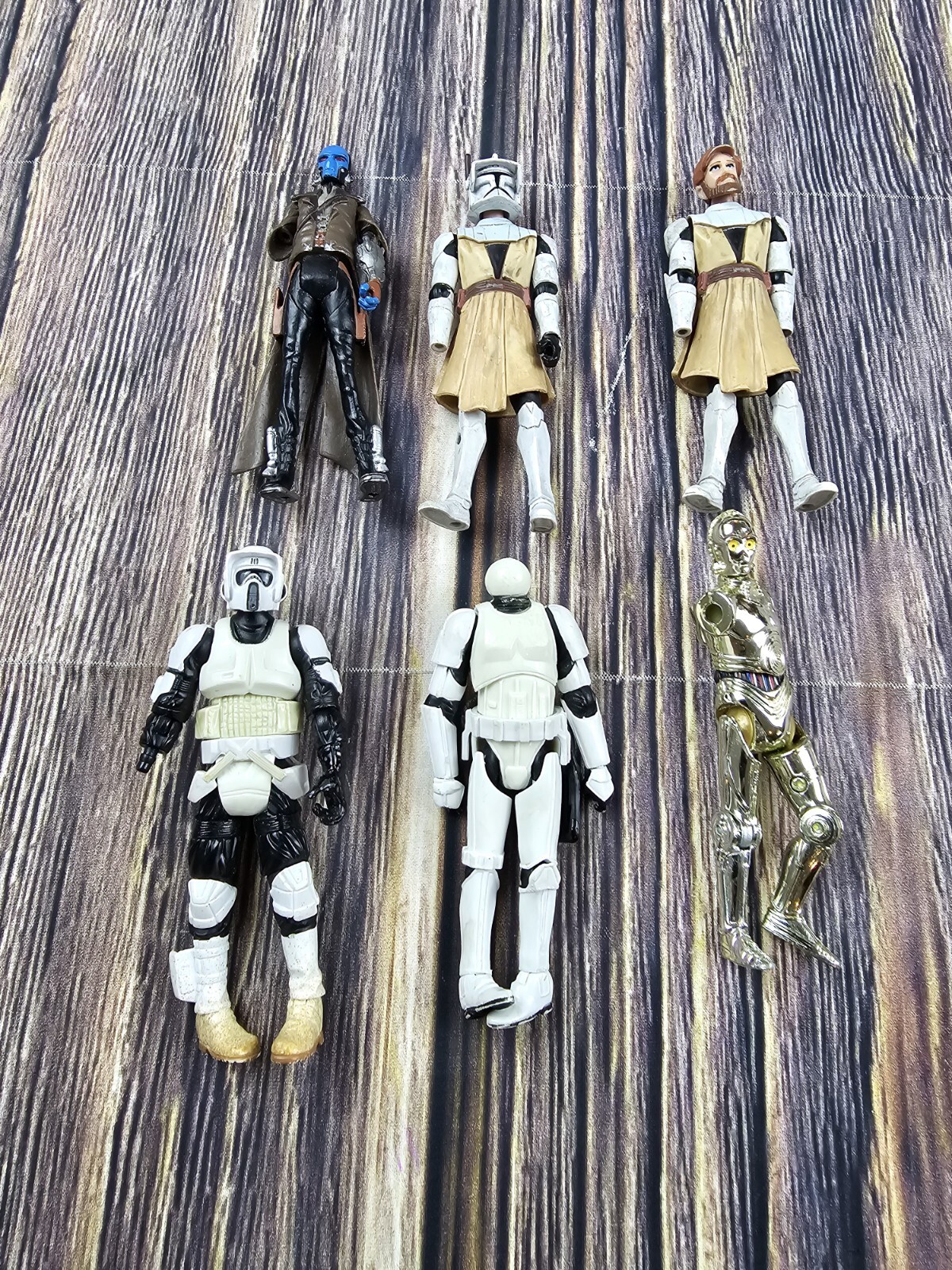 2000&rsquo;s Star Wars Action Figure Lot Of 6 R2D2 Obi Wan READ Missing Parts