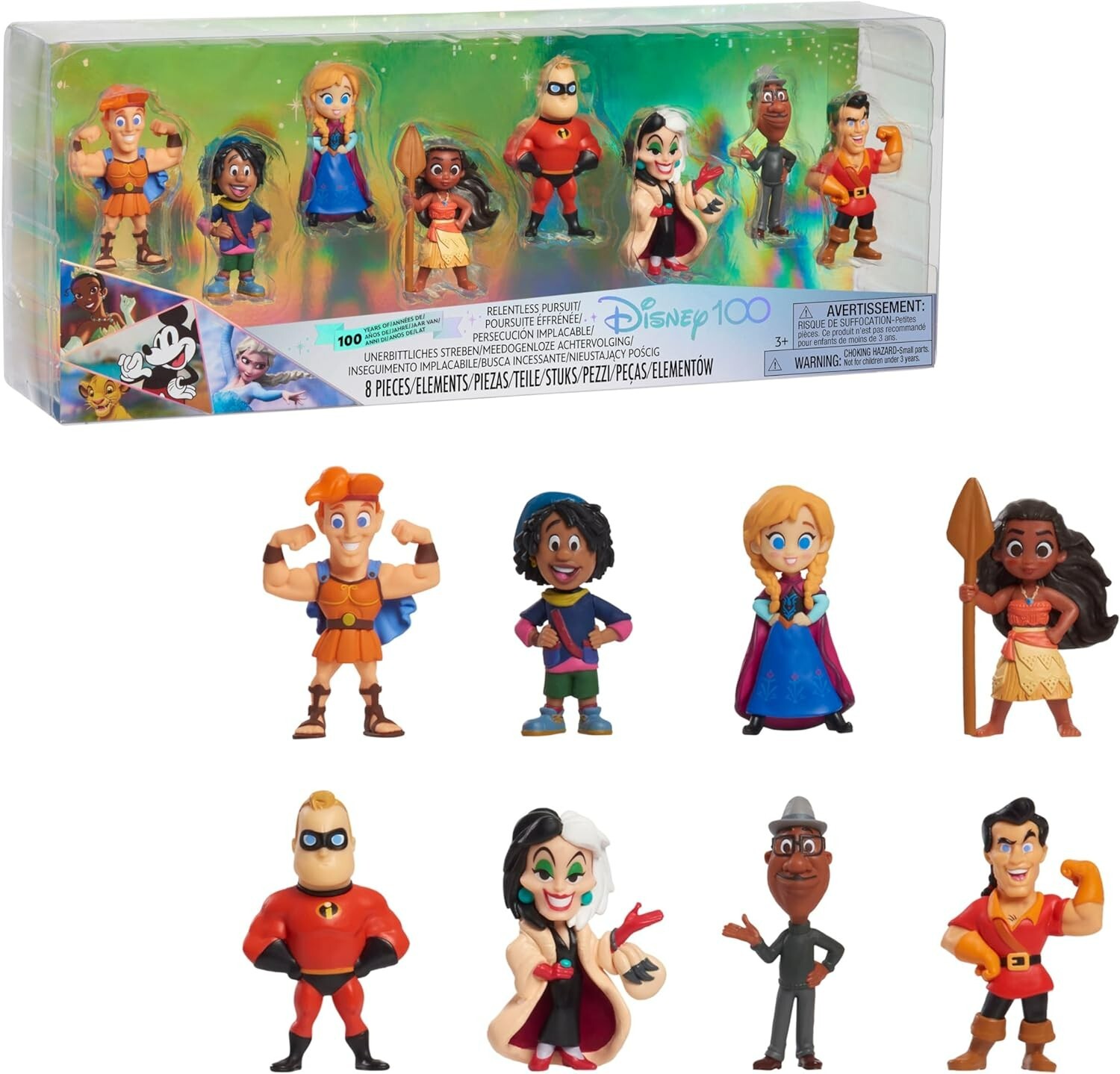 Disney 100 Relentless Pursuit Character Figures Limited Edition 8 Piece Set
