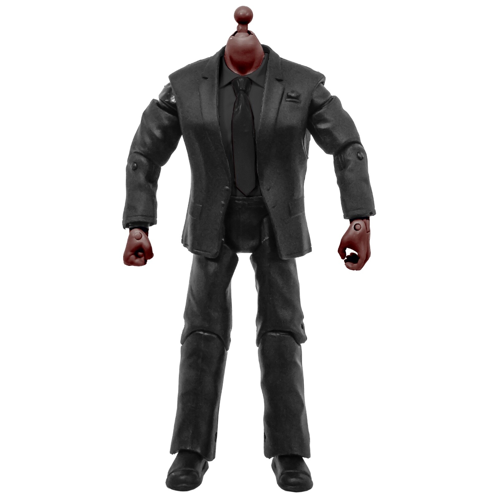 Generic 7 Inch Wrestling Action Figure With Black Skin & Solid Black Suit