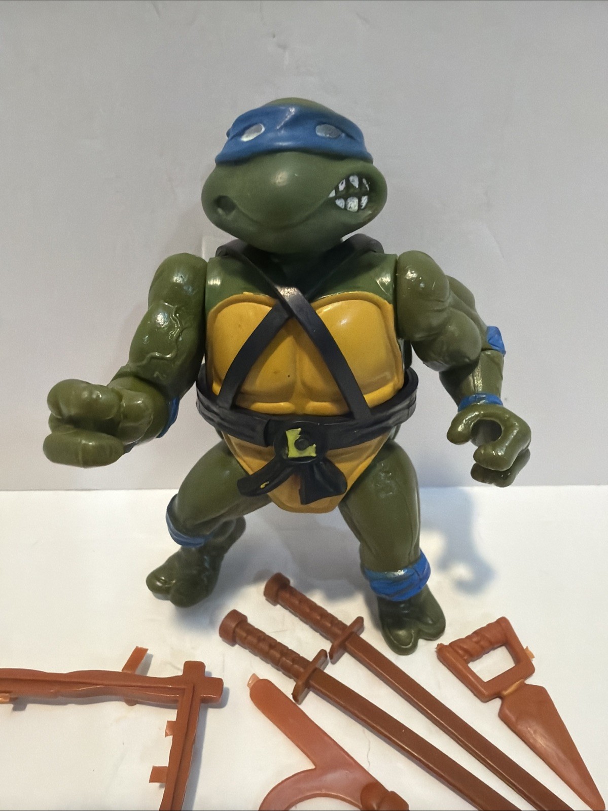 tmnt leonardo 1988 Soft Head 100% Complete Vintage Playmates