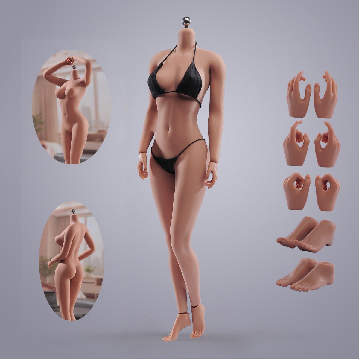 USA 1:6 Female Suntan Skin Large Bust Breast 12in Flexible Seamless Figure Body
