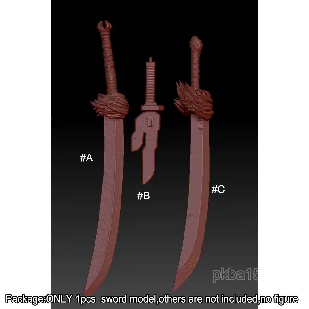 Unpainted 1/12 Sword Weapon Accessory For 6&Prime; Action Figure