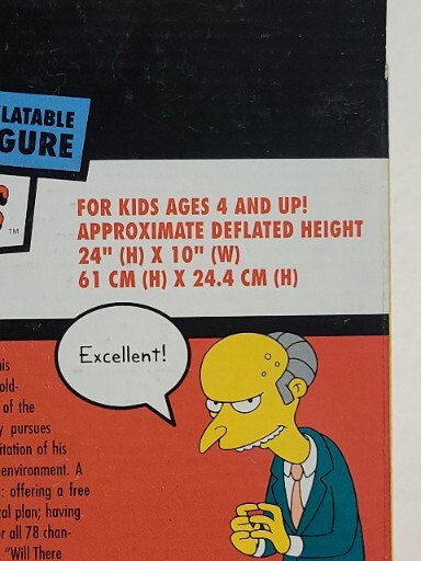The Simpsons Inflatable Mr Burns Figure Kids Kraze 24 Inches By 10 Inches