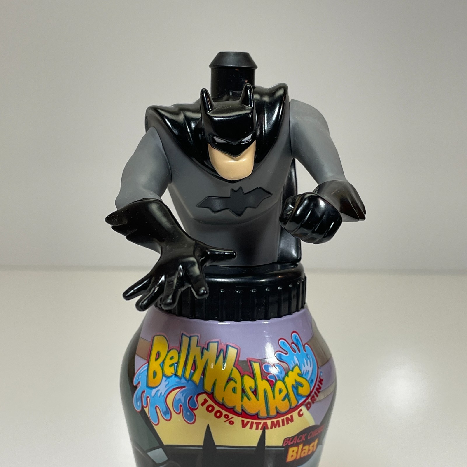 2001 Belly Washers Superman and Batman Poseable 8.5&Prime; Figural 12 oz. Bottles