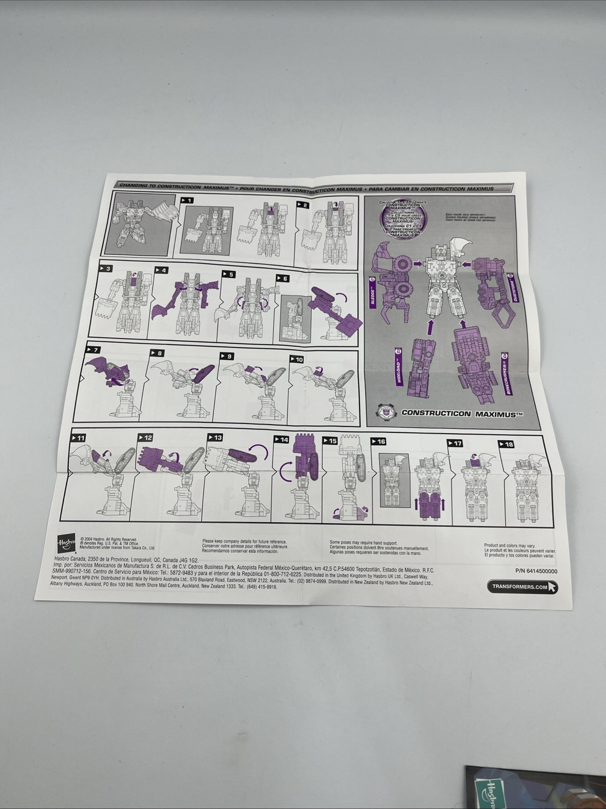 Transformers Steamhammer Energon Constructicon Team w/ Instructions & Card