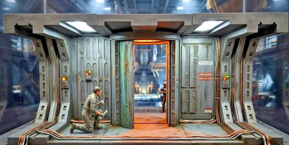 1:12 Scale Core World Threshold Black Series Compatible Diorama for 6 in Figures