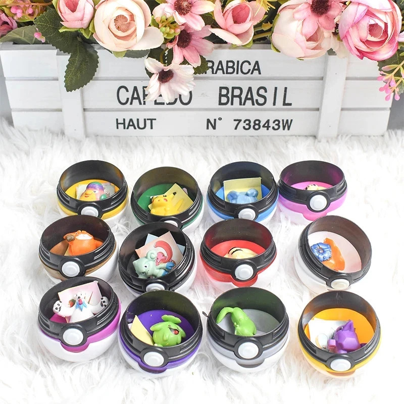 12 Pcs/ Set Pocket Ball Monster Figures Model Toys Pocket Poke Ball Petelf Go