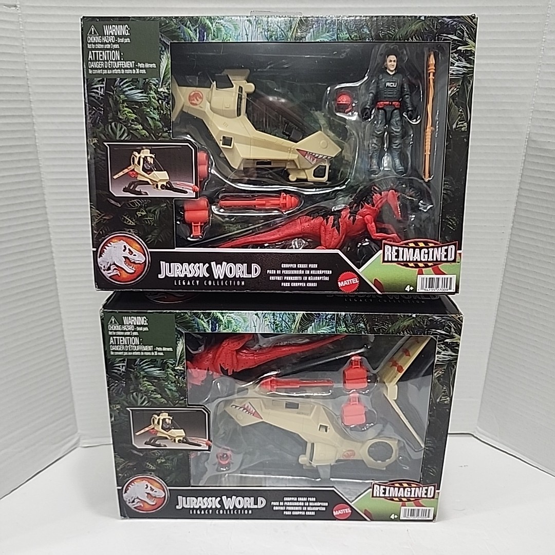 Jurassic World Legacy Reimagined Chopper Chase Pack Red Velociraptor Set Of 2